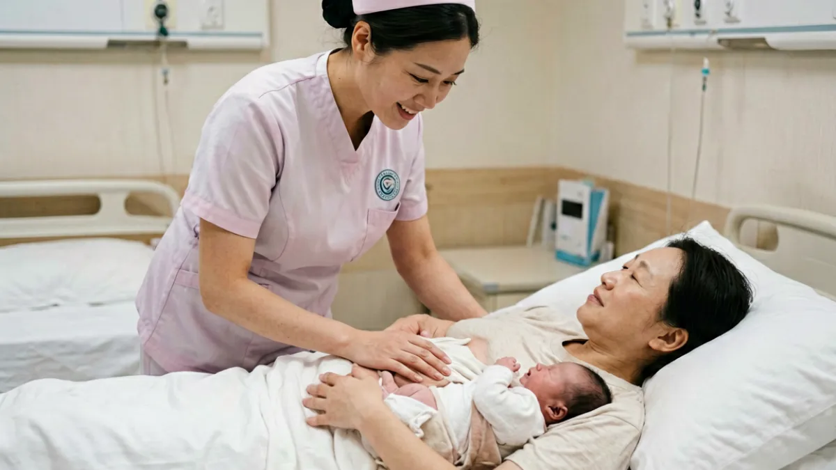 吃奶视频 - 泌乳顾问在产后病房为新手妈妈面对面指导哺乳含乳姿势的真实场景